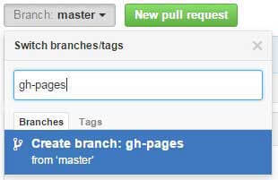 Create a gh-pages branch